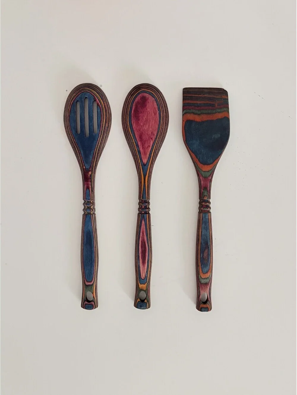 Pakkawood Untensils Wooden Kitchen Utensils - Slotted Spoon, Spoon, Spatula